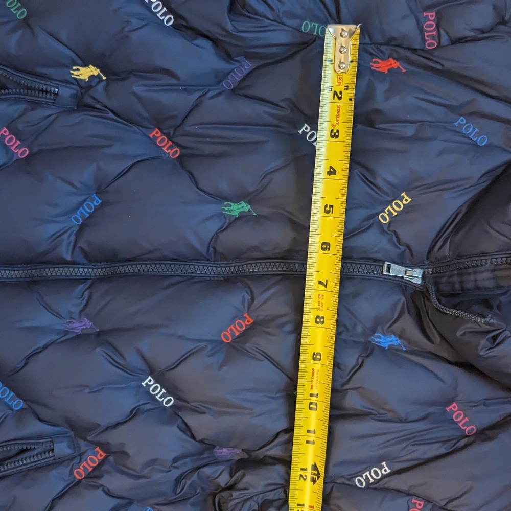 Navy Blue Ralph Lauren Puff Down Logo Jacket For Girls Size 12-14 - Picture 9 of 13